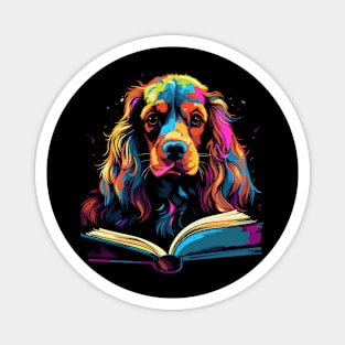 Cocker Spaniel Reads Book Magnet